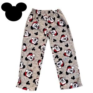Christmas Disney Mickey Mouse Size 6 Unisex Red-Black-Gray Fleece Pajama Pants
